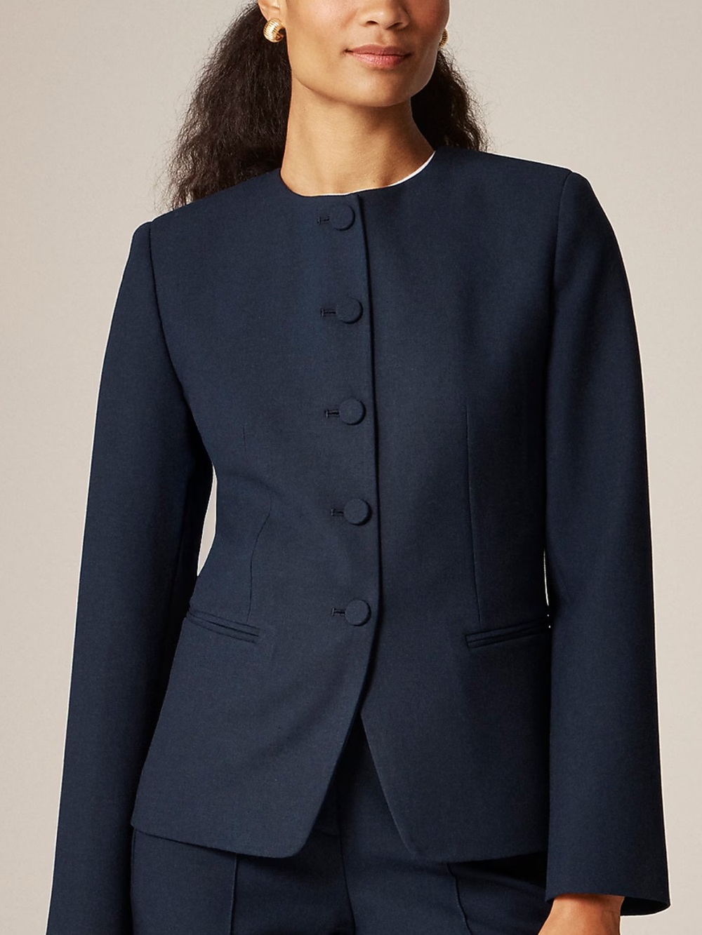 J. Crew Plus Size Cora Lady Four Season Jacket in Navy
